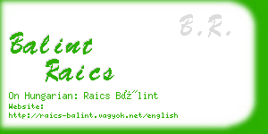 balint raics business card